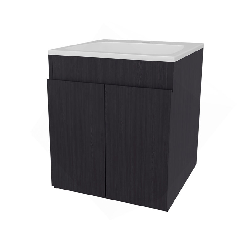 Meuble-lavabo avec deux portes Shoshoni, wengé, Wengé