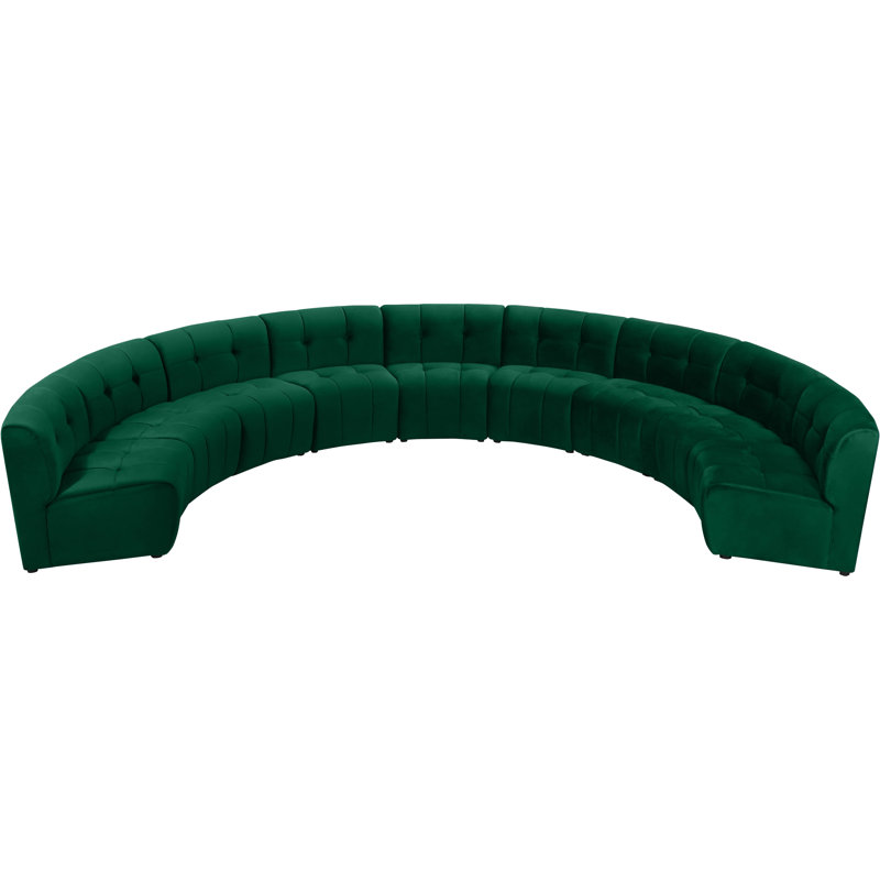 Jedson Velvet Sectional Symmetrical, Green Velvet