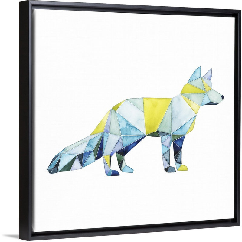 Art sur toile Cartaya Geo Animal IV, Cadre flottant noir, H 12 po x l 12 po x P 1,75 po