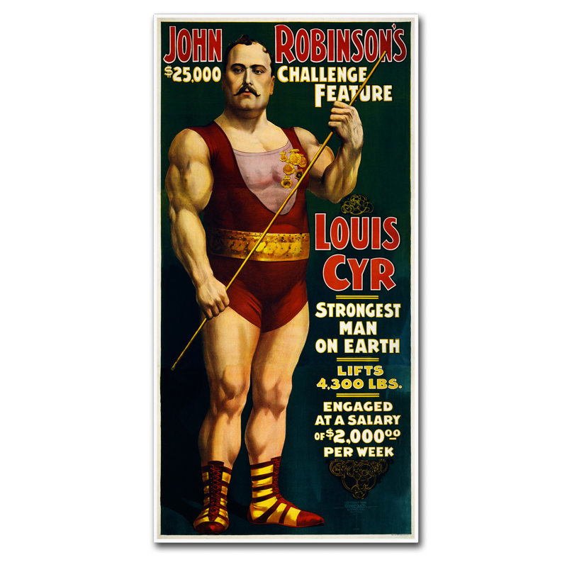 « 1898-cirque », affiche rétro sur toile tendue, H 19 po x l 10 po