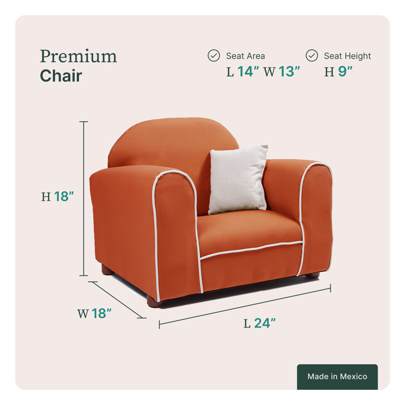 Eckstein Kids 8'' Club Chair and Ottoman, Sweet Potato