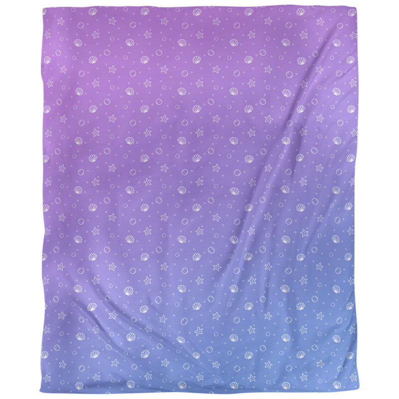 Tissu coquillage, Bleu / Mauve, L 54 po x l 36 po, Lin huître palazzo