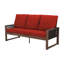 Canapé en bois tissé à accoudoirs pour 3 personnes avec coussins lavables amovibles (rouge et beige)-14578691
