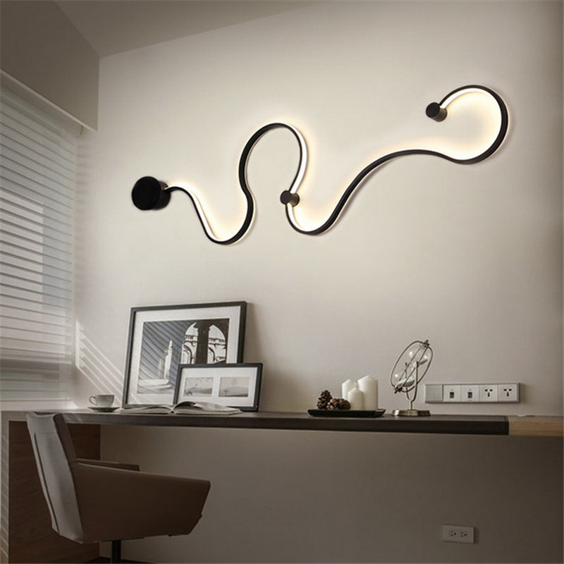 Almae 1 - Light LED Black Flush Mounted Wall Sconce Light 50" Length, 3000K
