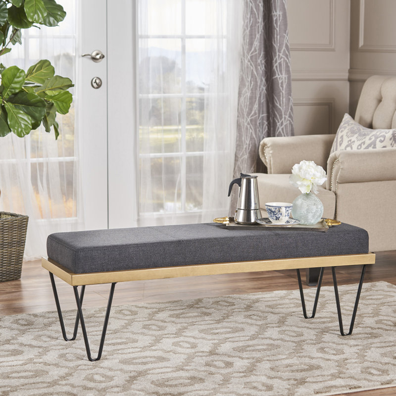 Banc de salle à manger Regenia, Polyester gris charbon foncé