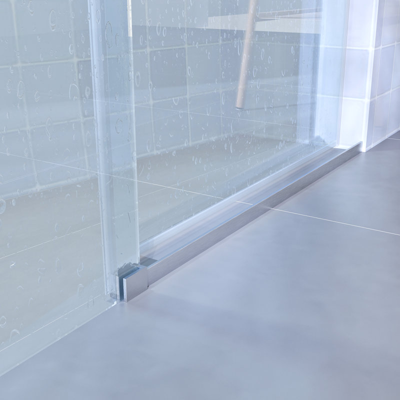 Single Sliding Shower Door, Silver