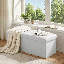 Banc de rangement avec repose-pieds de 43 po avec repose-pieds en similicuir et repose-pieds-725253051