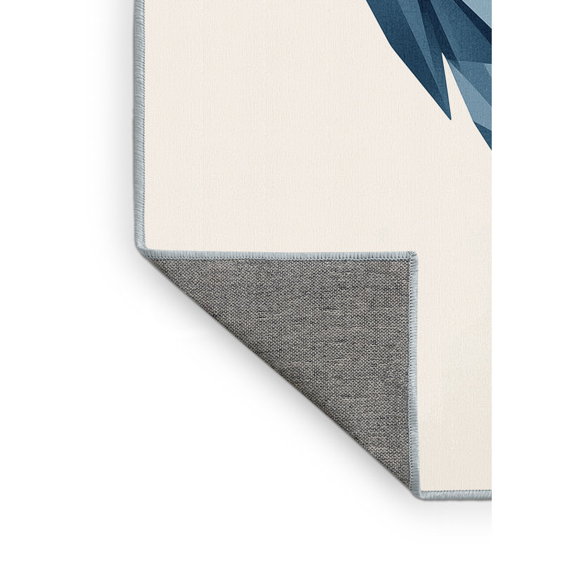 Tapis géométrique gris lavable à la machine Pegah, 8 x 10