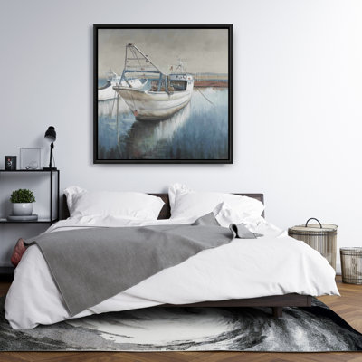 "Bateau de pêche désaturé" sur toile