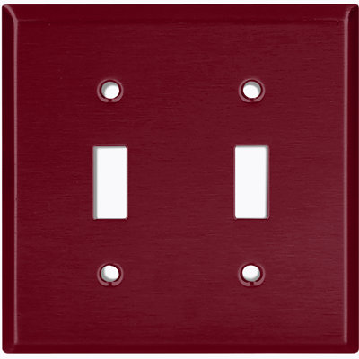 Plain Brown 2 - Gang Toggle Light Switch Standard Wall Plate