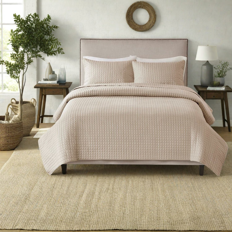 Ensembles de literie réversible confortables, conception kaki en polyester, double / grand