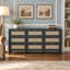 Commode à 3 tiroirs de 80 cm de large pour chambre à coucher, commode de rangement en rotin - Noir-638581440-697983595