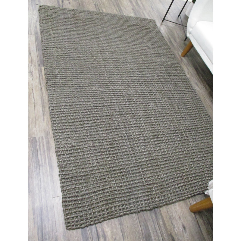 Tapis gris tissé à la main Wolsingham, Rectangle de 7 pi 6 po x 9 pi 6 po