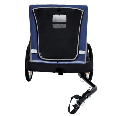2-In-1 Bike Trailer & Push Cart For Pets - Detachable Bike Hitch & Push Handle Included - Quick Release Wheel