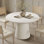 Table de salle à manger ronde moderne en béton avec base piédestal