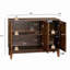 Buffet Mid-Century moderne avec rangement, buffet de style campagnard avec patchwork à rayures verticales et tablettes réglables, meuble télé