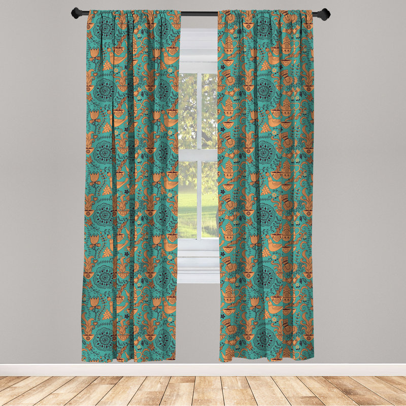 Semi-Sheer Rod Pocket Curtain Panels, 28" x 95"