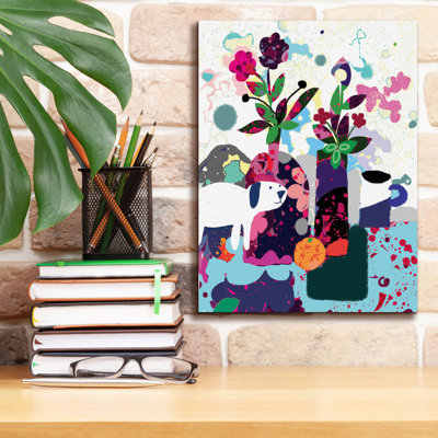 'Smiling Dog Still Life' by Holly McGee Canvas Wall Art