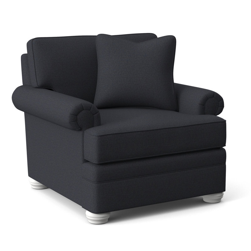 Kensington Armchair, Taupe Plaid; 0126-73, Frost White Finish