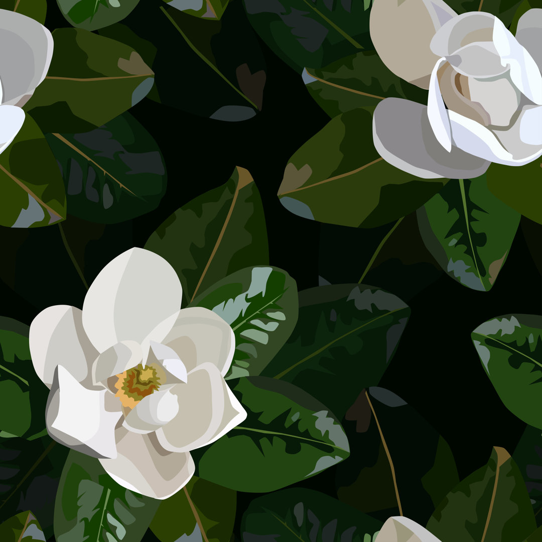 Magnolia von Olha Koval - Grafik auf Leinwand