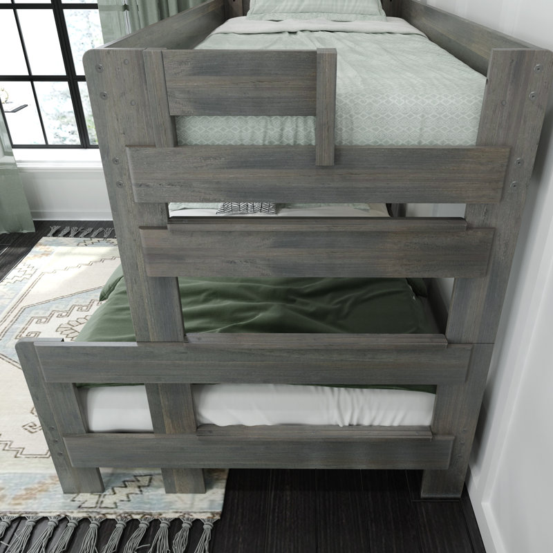  Decimus Twin over Full Solid Wood Standard Bunk Bed, Driftwood