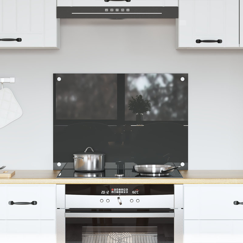Kitchen Backsplash Tempered Glass, 50 x 70 cm, Grey