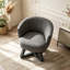 Chaise pivotante avec base en bois en forme de croix-129420645