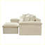 144 Inch Beige Corduroy Fabric Modular Sectional Sofa | No Assembly Required | Movable Ottoman Included | Cloud-Like Ultra-Soft Comfort | Apartment-Friendly Compact Design | Modern Minimalist Style-1374103740