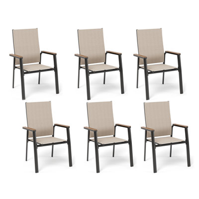Fauteuil de salle à manger en aluminium empilable Leonard