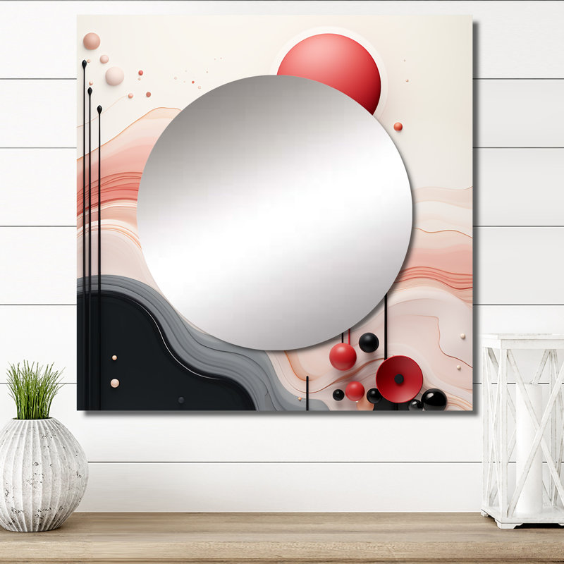 Minsa - Modern Geometric Square Mirror Wall Art For Bathroom, 23" x 23"