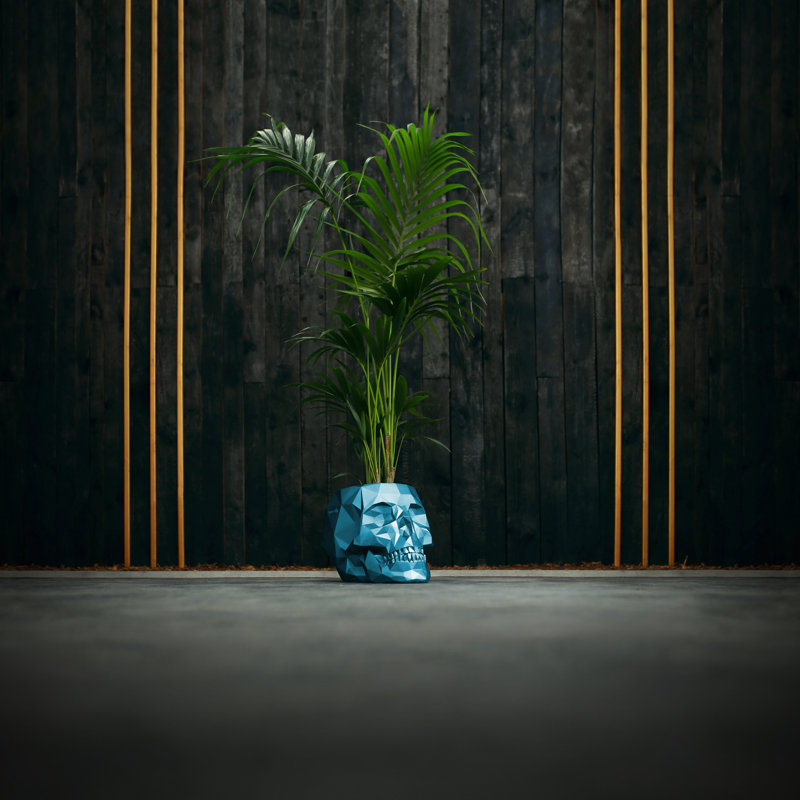 Handmade Pot Planter, Blue Metallic