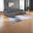 Spacious U-shaped Sectionals, Modern Corduroy Sleeper, Dark Gray