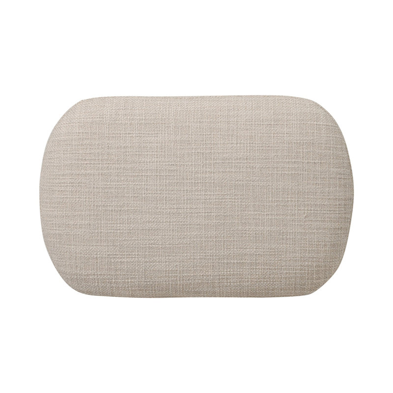 Bilbury Oval Ottoman-Taupe Shearling, Taupe Genuine Fur, Worrn Oak