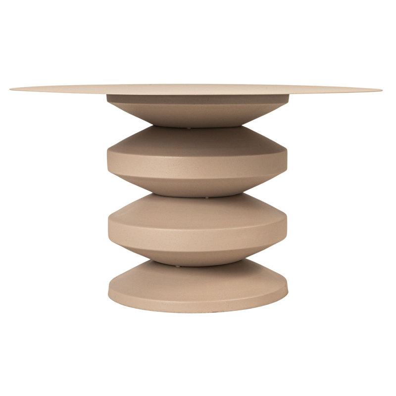 Metal Accordion Coffee Table, Beige