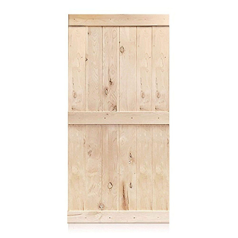 Porte de grange en bois lamellé-collé brut sans ensemble de quincaillerie d'installation, 30 po x 84 po