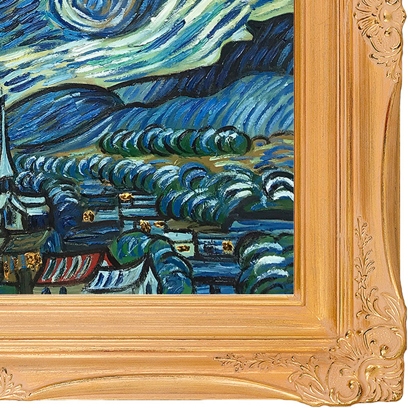 «Nuit étoilée» par Vincent Van Gogh - peinture sur toile encadrée, H 27,5 po x L 31,5 po P 2 po, Cadre impérial