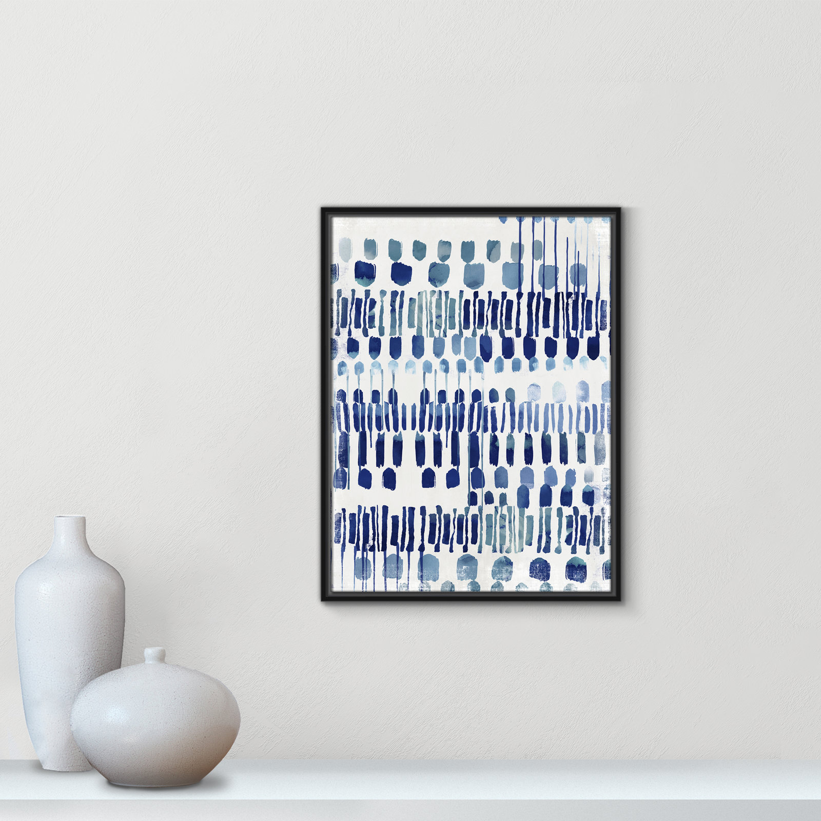 Fynn "Continuously I" Painting by Eva Watts, 25.5" H x 19.5" W x 2" D, Black Framed Canvas, No Matte