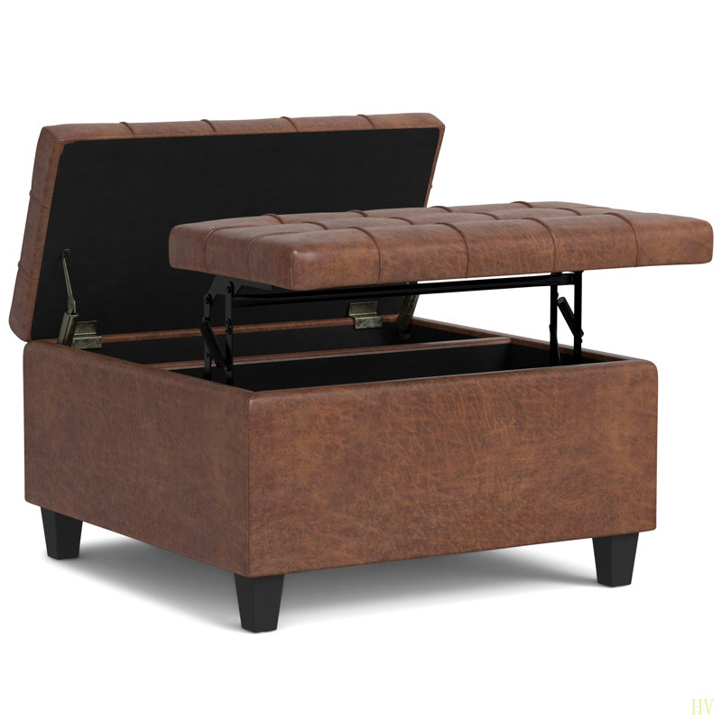 Table basse avec repose-pieds Harrison, Brun, H 16,53 po x L 30,03 po x l 29,96 po
