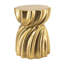 Tabouret d'appoint en magnésium doré avec des détails de tourbillon artistique moderne, idéal pour divers décors de maison 14 x 14 x 18,7 pouces, une option de présentation élégante et pratique