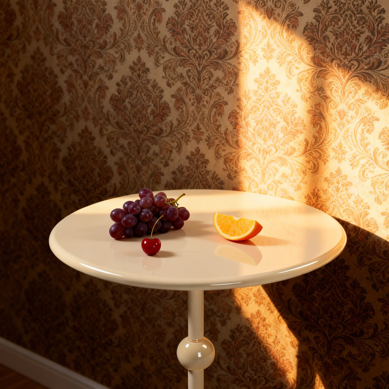 Table de bout élégante en métal, Crème, crème