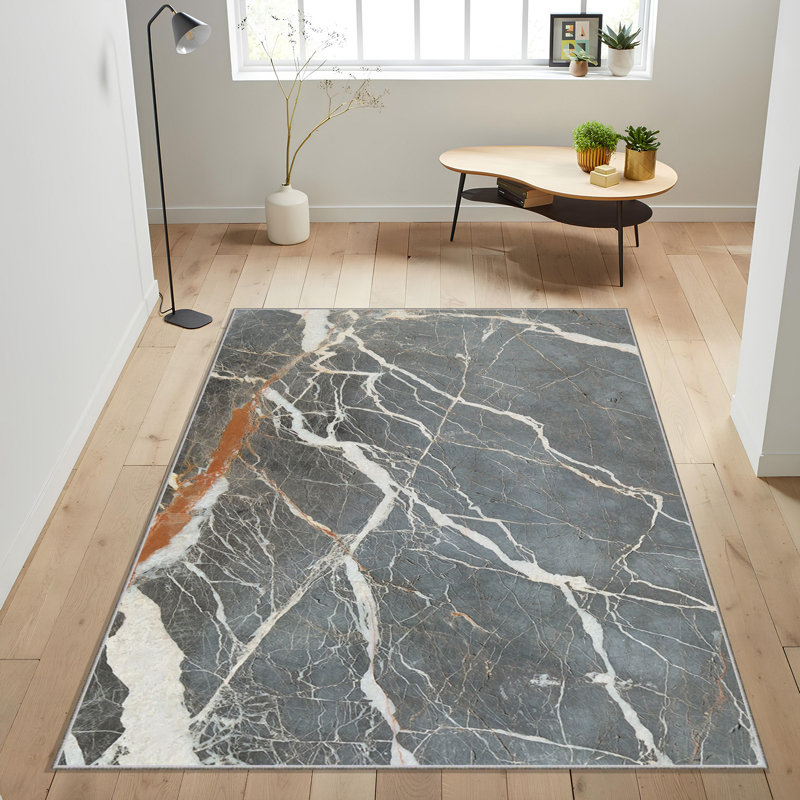 Premium Woven Carpet, 3.3 x 4.6 Feet | 100% Polyester, 740 g/m² | Non-Slip Felt Dot Underside, Machine Washable at 86°F, 0.16 Inch Pile Height | Stylish Digital Print, Easy to Clean, Perfect for Any Room