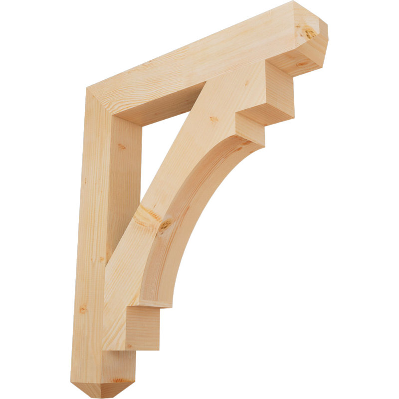 Support lisse Merced Craftsman, Sapin de Douglas, H 44 po x l 5,5 po x P 38 po