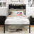 Single Bed Frame With Head Storage And A Central Charging Point, Gray Wood Tone, Metal Structure, Quick Assembly For Bedroom Setup - End Station, Tone Frame, & Build, Room-1662049812