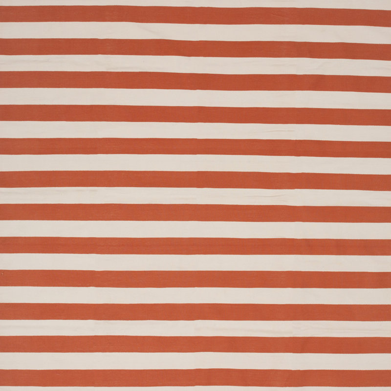 Orange Dhurrie Cotton Rug - 7'10" x 9'10"