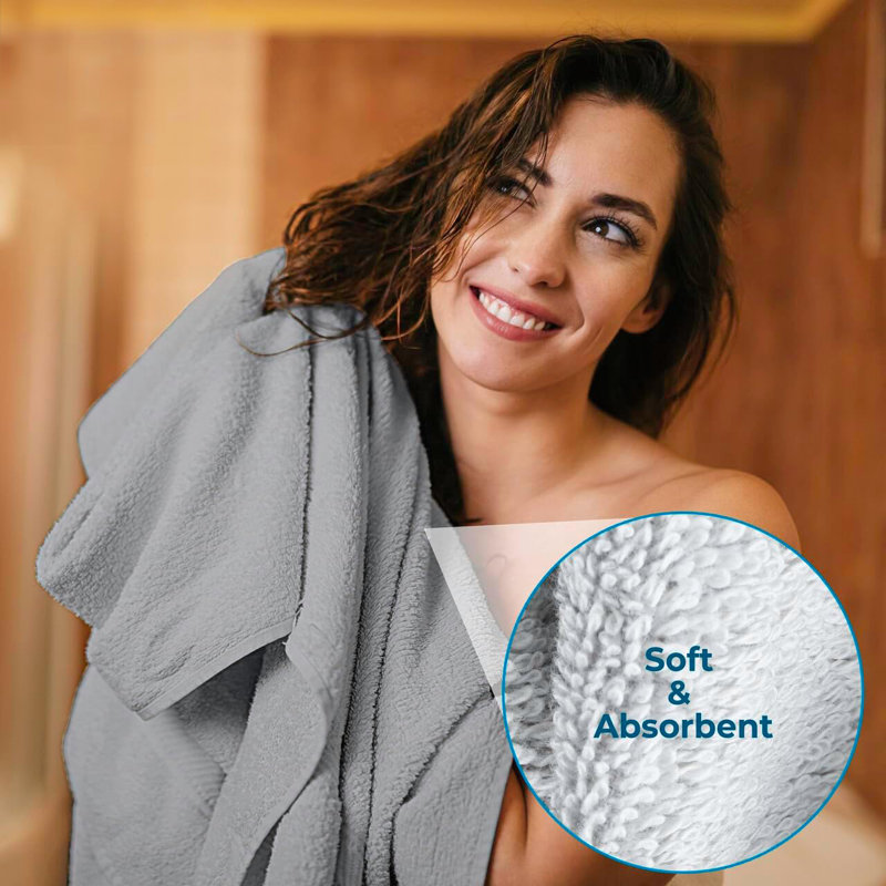 Ensemble de 4 serviettes pour salle de bain Zetilla, Gris