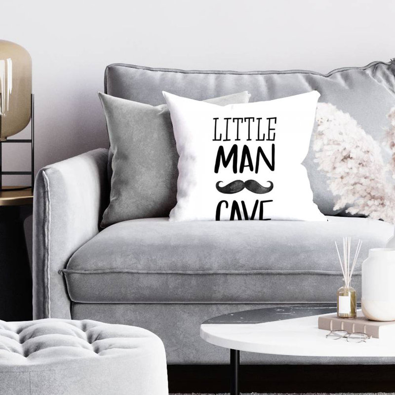Little man cave - 16"x16" Throw pillow cover - Poly twill - Print on demand