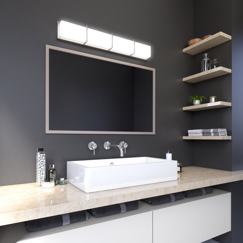 Éclairage pour salle de bain à 1 lumière DEL en nickel brossé à intensité variable Subway