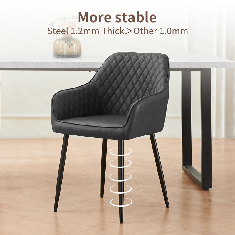 Seaham PU Armchair in Dark Grey, Grey