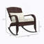 Chaise berçante d'extérieur en osier Adirondack avec coussin et coussin, idéale pour la détente sur le patio, le jardin et le balcon.-480975534