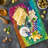 Ambesonne Rainbow Cutting Board Large Rainbow Tie Dye Effect Multicolor